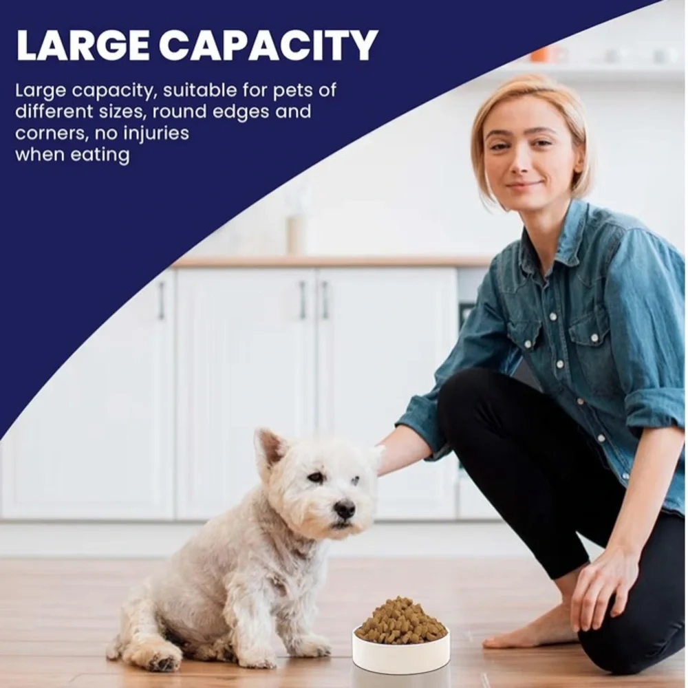 Classic Heavy-Duty Ceramic Stoneware Bowl for Dogs & Cats